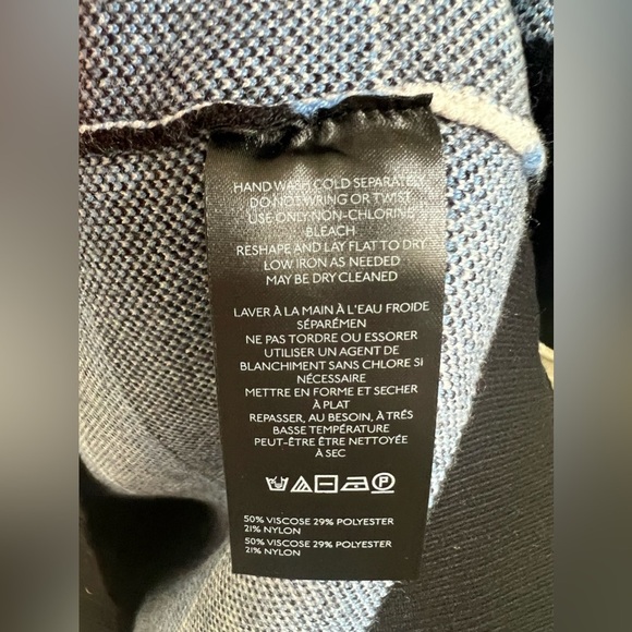 NWT new by Anthropologie color block sweater dress blue white stripes medium - Picture 11 of 16